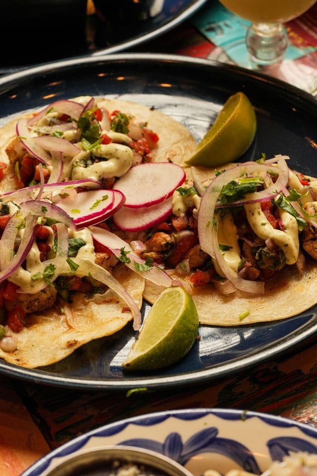 Grilled Mahi Mahi Tacos.