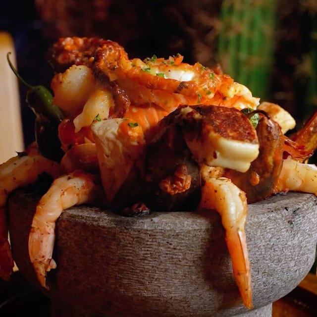 Seafood Molcajete.